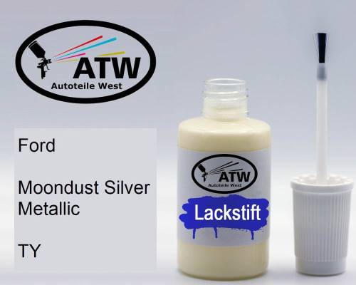 Ford, Moondust Silver Metallic, TY: 20ml Lackstift, von ATW Autoteile West.